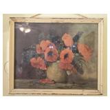 Wood framed flower print