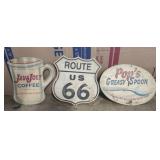 3 metal advertising signs