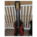 Univox red electric 4 string bass