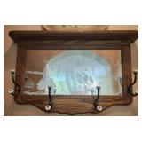 Etched glass coat hanging rack