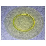 Vintage Vaseline Glass Neon Plate