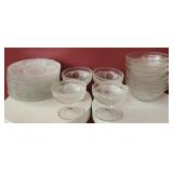 Lot of beautiful etched Glass dishes