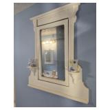 White wood vanity mirror