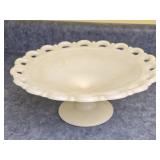 Vintage Open Lace Rim Milk Glass Dish