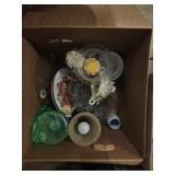 Box lot of misc glassware and more