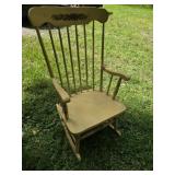 Yellow vintage rocking chair