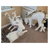 Set of 3 lightweight white deer