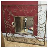 Large Metal Framed Decorative Square Mirror