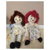 Lot of 2 raggedy Ann dolls