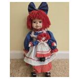 Raggedy Ann porcelain doll