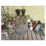 Estate lot of a barrel and decor
