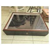 Glass and wood display case