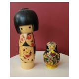 Russian Nesting Dolls and wooden doll