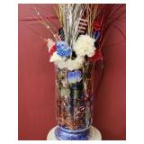 Huge glass hurricane patriotic Centerpiece