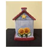 Ceramic bird house cookie jar