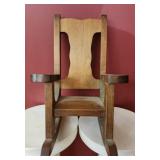 Wooden baby doll rocking chair