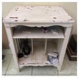 Small divided side table  as is