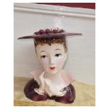 Lefton China Victorian Style Head Vase AS IS