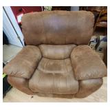 Large suede leather recliner