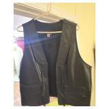 Steer brand leather vest
