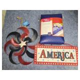 Red White & Blue Decor & Tablecloth