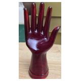 Red glass hand bust
