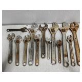 Estate lot of adjustable wrenches
