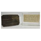 Vintage brass Wells Fargo belt buckle