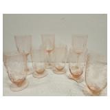 Vintage set of 8 cups pink