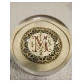Crystal M paper weight