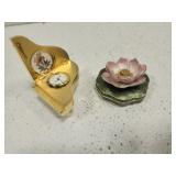 Mini clock mini decorative jewelry box floral