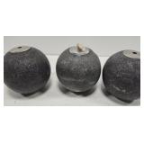 Set of 3 stone kerosene lamps