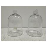 Set of 2 glass domes
