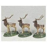 Lot of 3 Decorative Elk Bud Vases