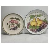 Lot of two decorative fruit serving platters