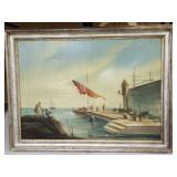 Beautiful framed Venetian oil painting