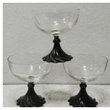 3 piece Luminarc pedestal glasses from France