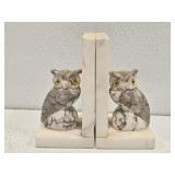 Pair of Marbled Owl Book Ends