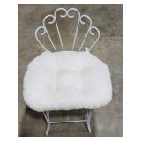 Small Metal vanity chair with cushion