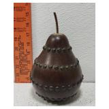 Studded wood pear decor