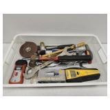 Lot of random tools w white basket