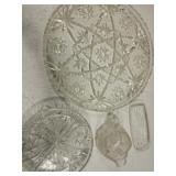 Lot of 4 crystal serving platters