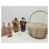 Lot of 5 decor with basket