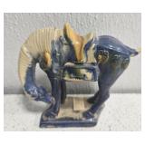 Blue porcelain horse