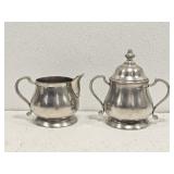 Match Italian Pewter Metal Cream & Sugar