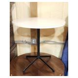 Vintage White Top Round Table Metal Base
