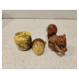 Salt and pepper shakers and trinket box
