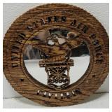 United States Air Force wood and mirror plaque