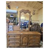 Vintage Drexel 9 Drawer Dresser with Mirror
