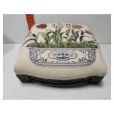 Beautiful studded cross stitched foot stool